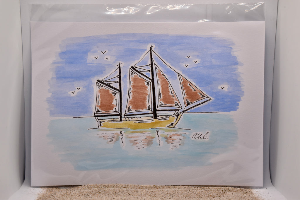 Aquarell Zeesboote Original