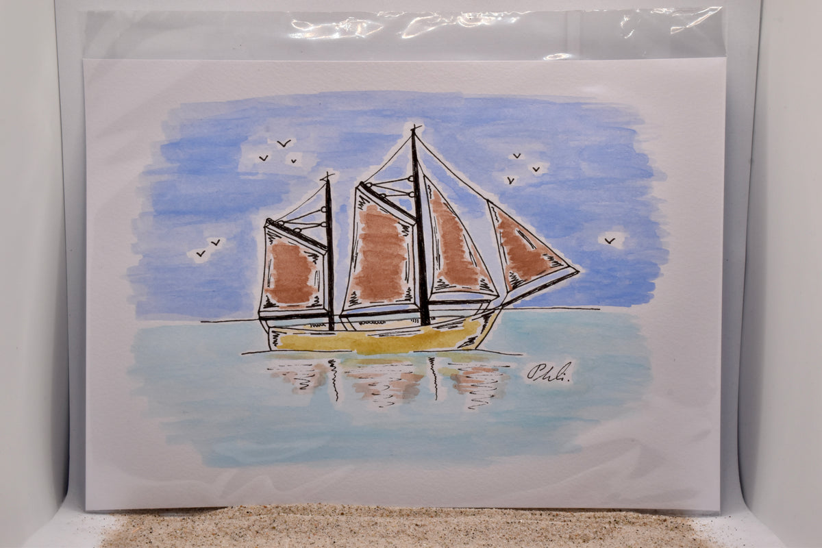 Aquarell Zeesboote Original