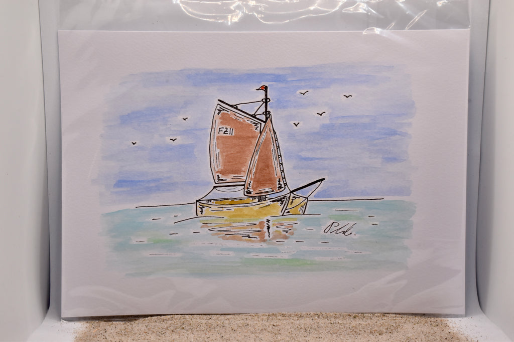 Aquarell Zeesboote Original