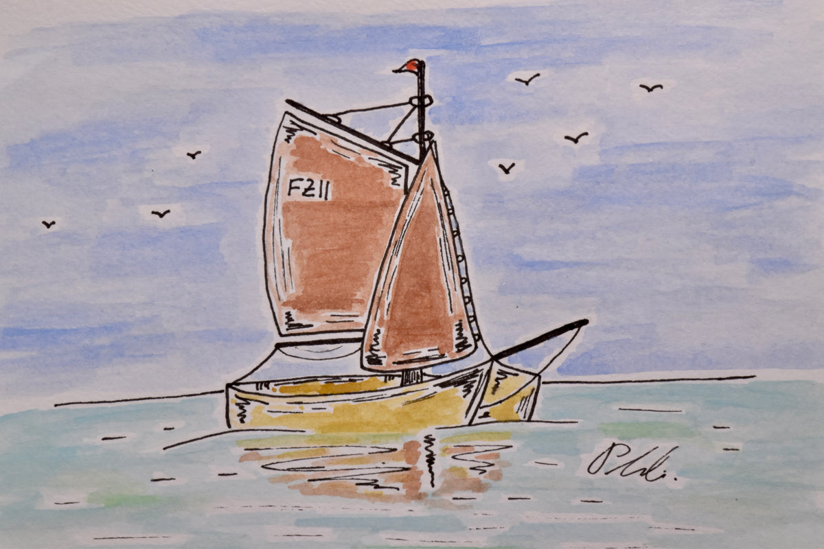 Aquarell Zeesboote Original
