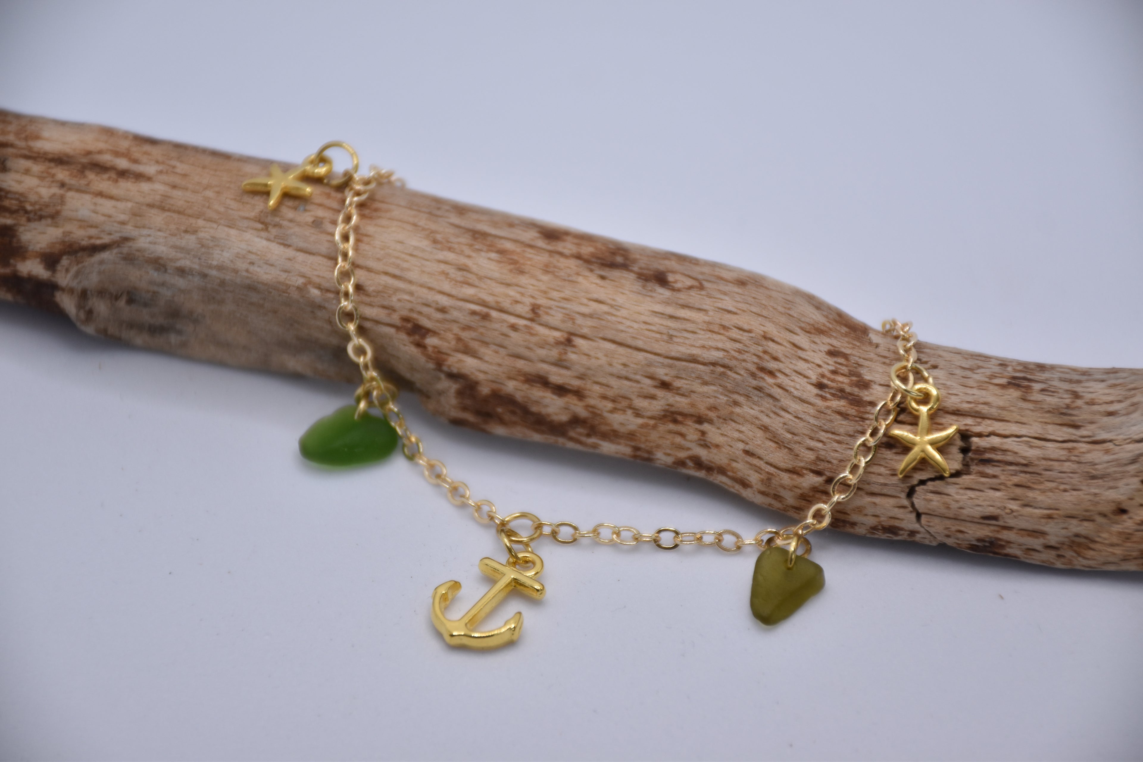 Armband - Seeglas - 24K vergoldet