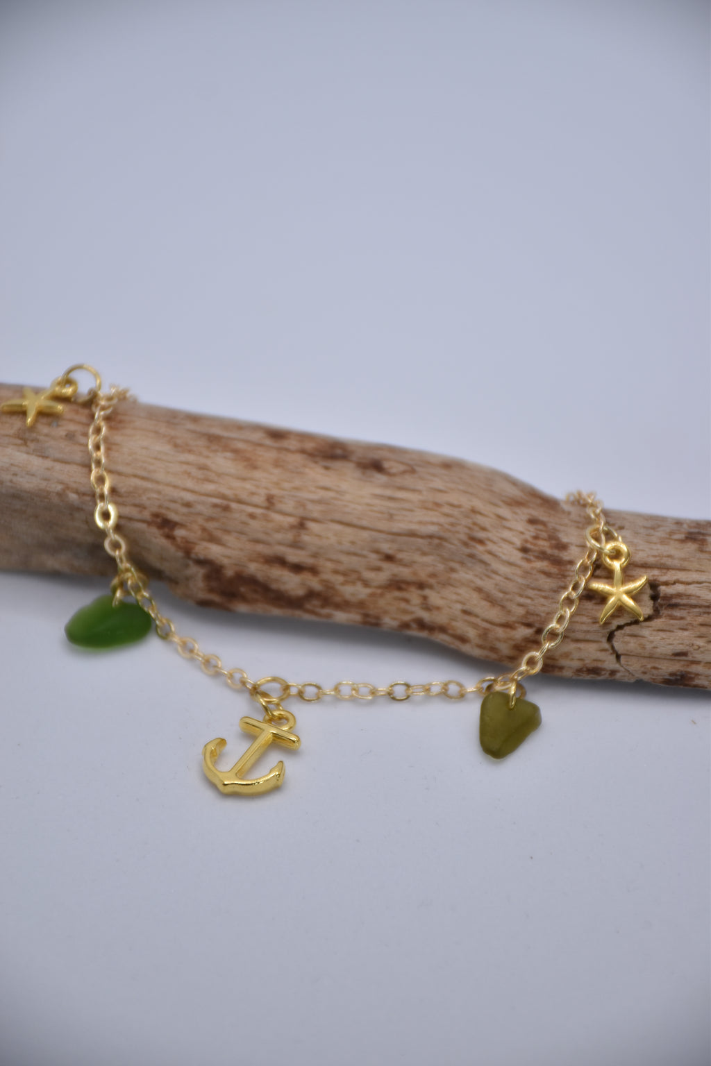 Armband - Seeglas - 24K vergoldet