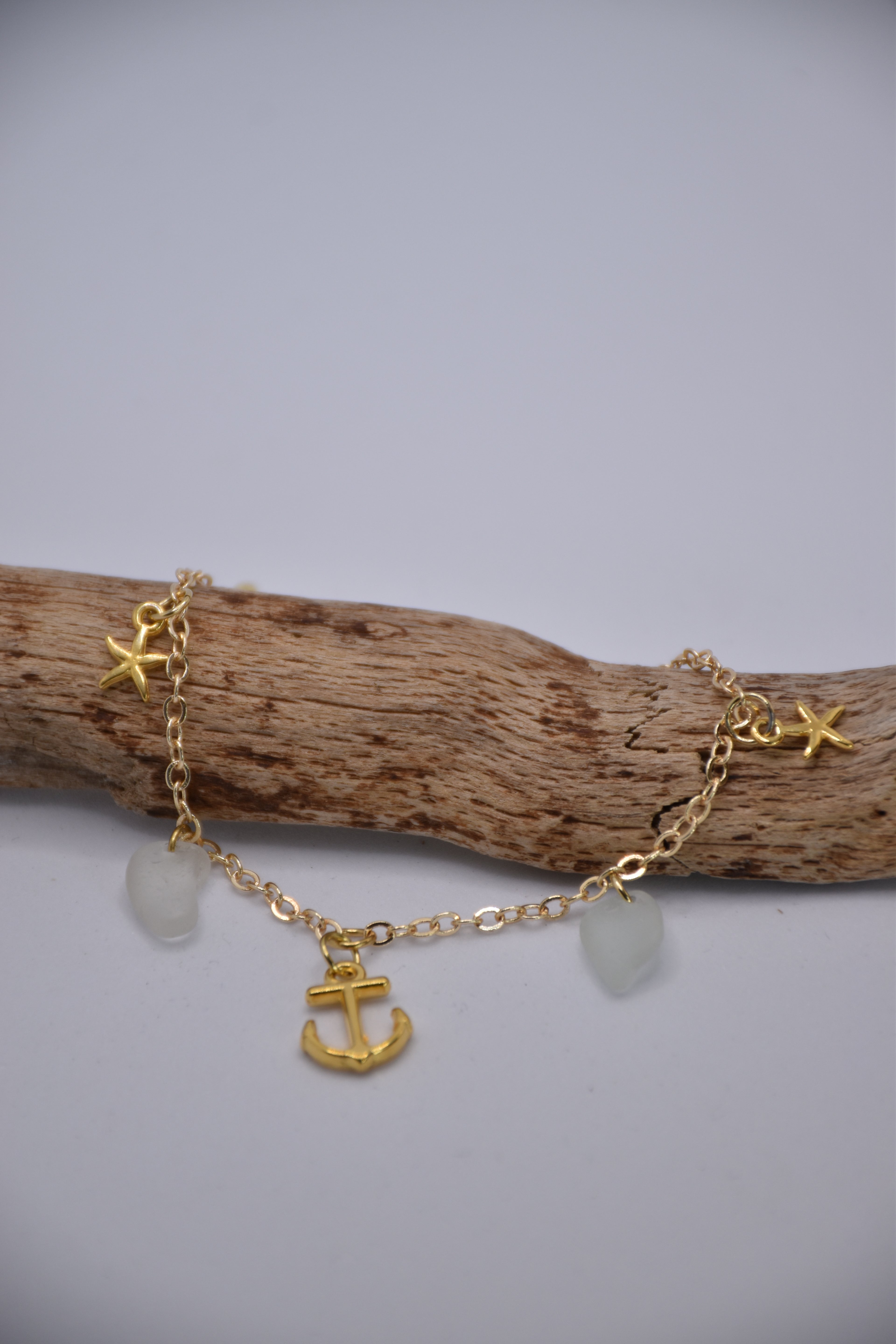 Armband - Seeglas - 24K vergoldet