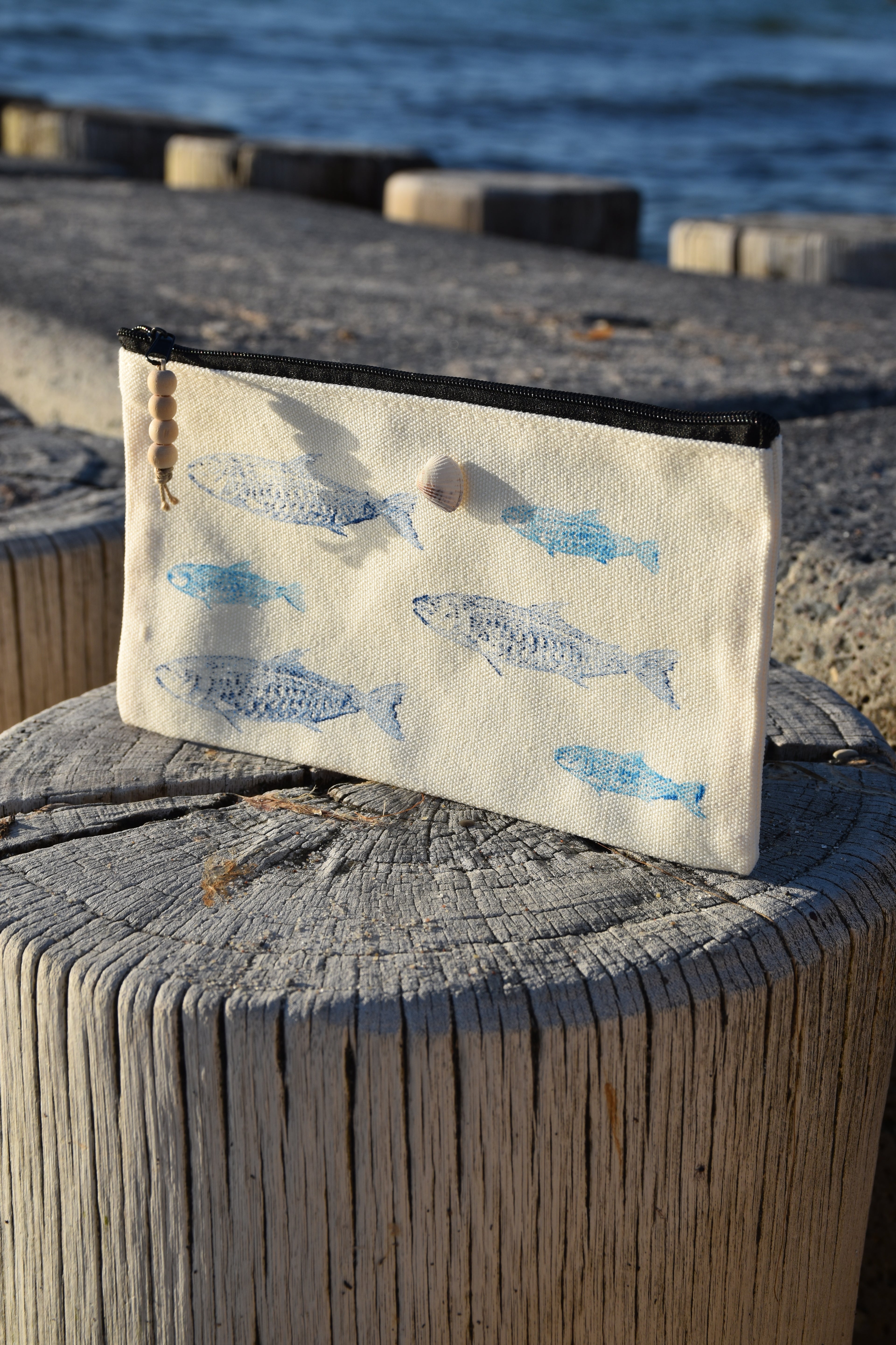 Strandguttasche mit Muschelnpin