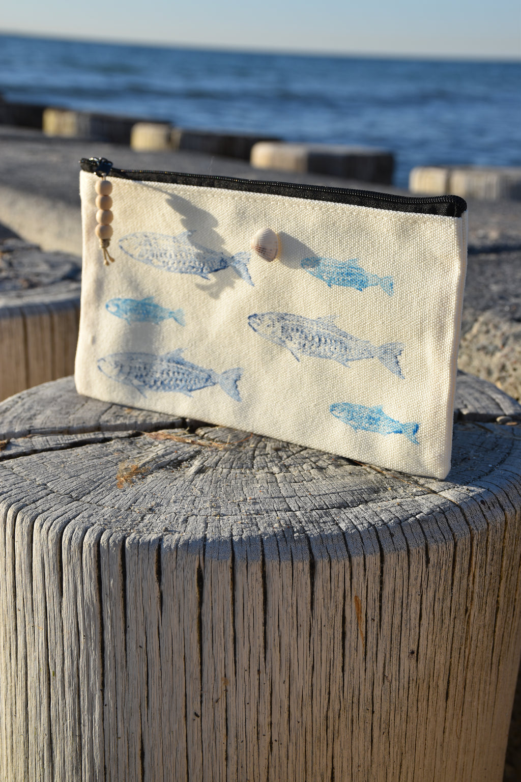 Strandguttasche mit Muschelnpin