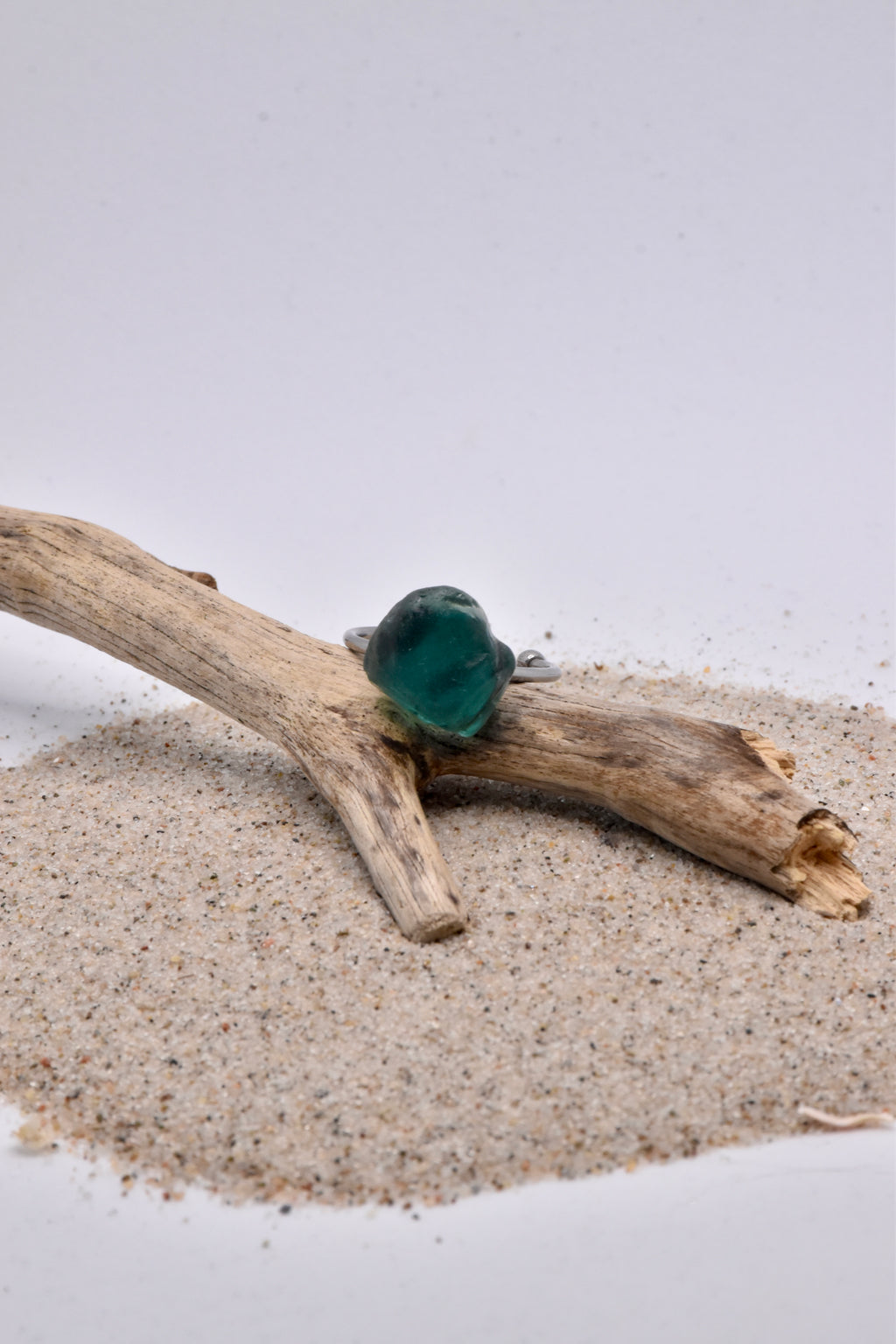 Seeglas Ring Edelstahl