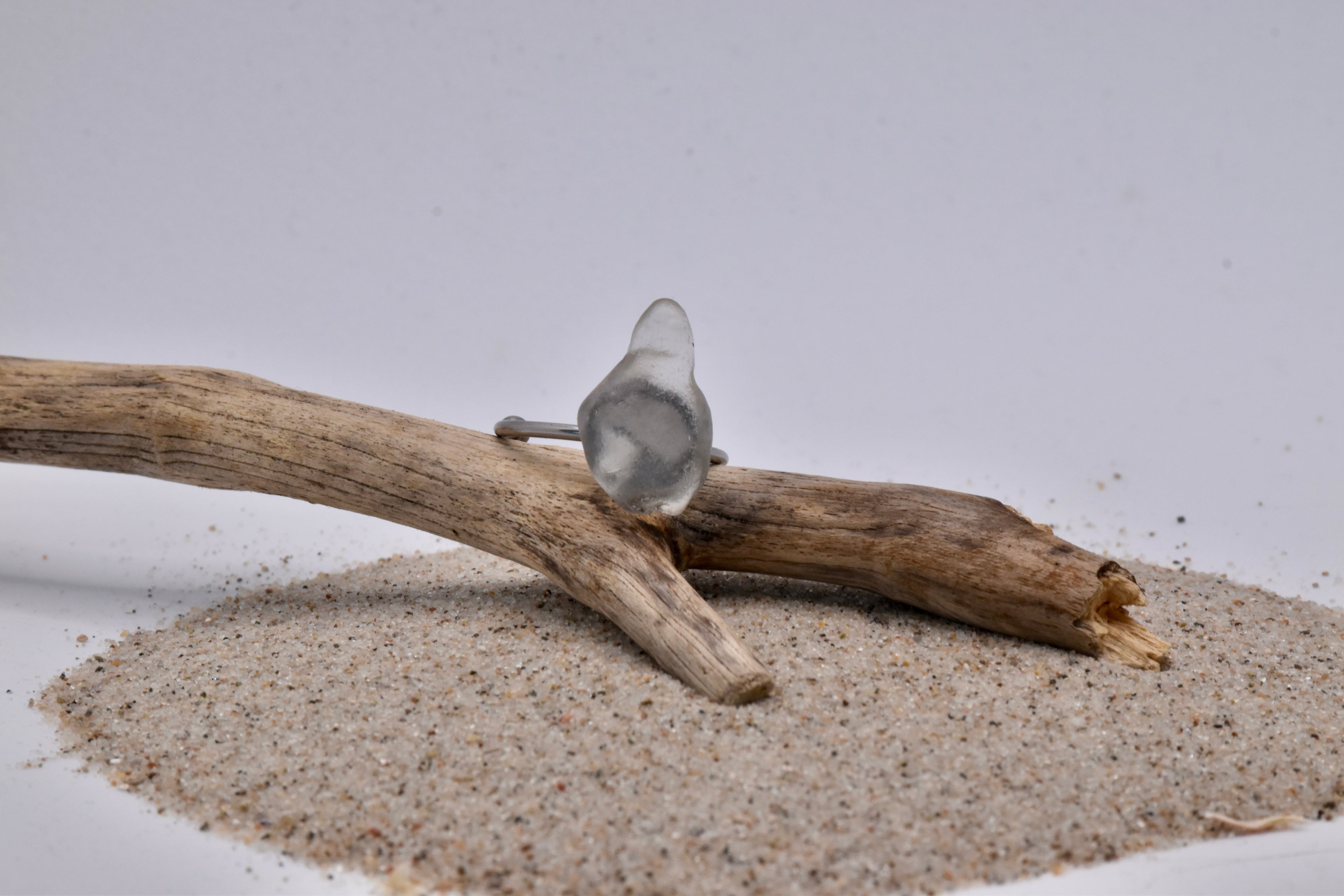 Seeglas Ring Edelstahl