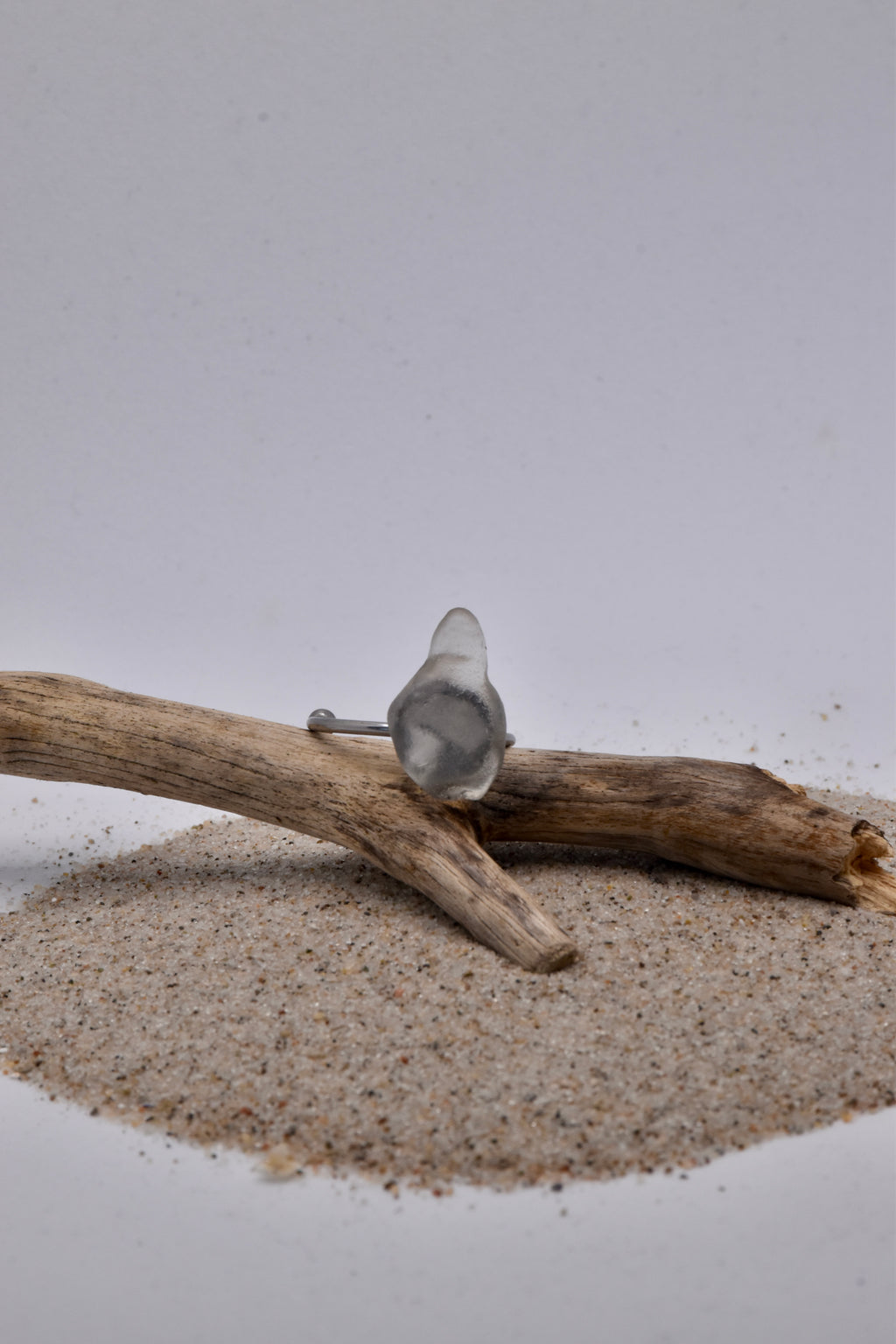 Seeglas Ring Edelstahl