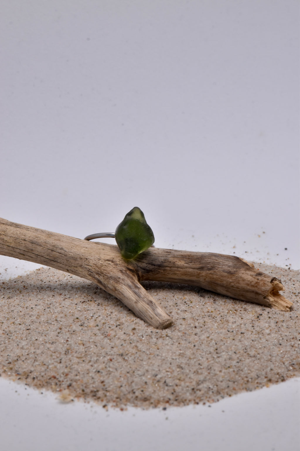 Seeglas Ring Edelstahl