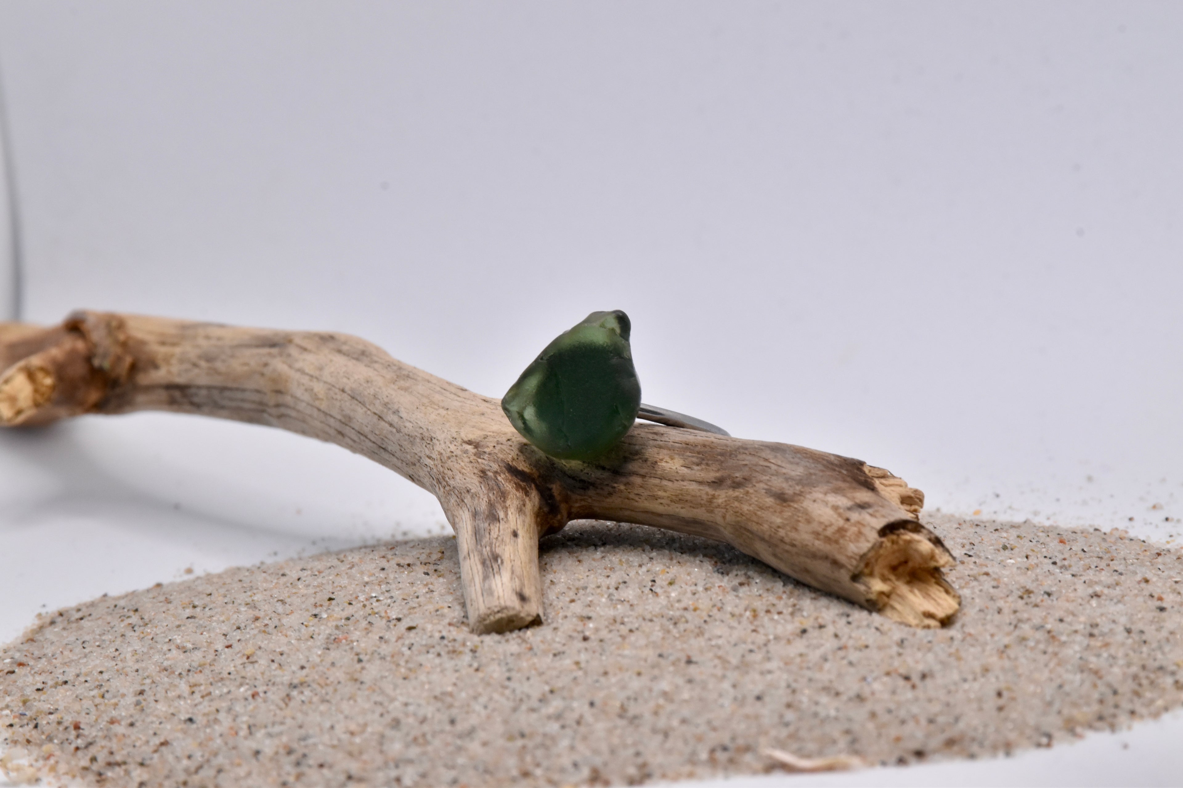Seeglas Ring Edelstahl