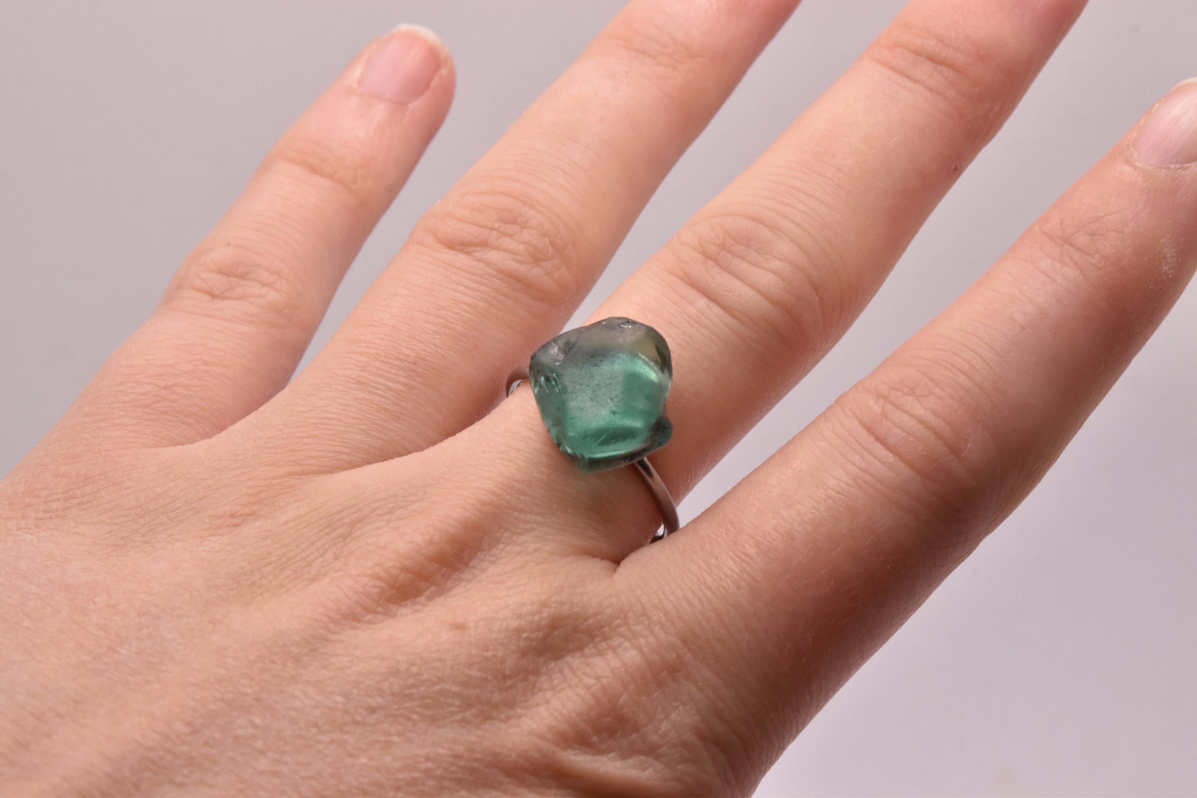 Seeglas Ring Edelstahl