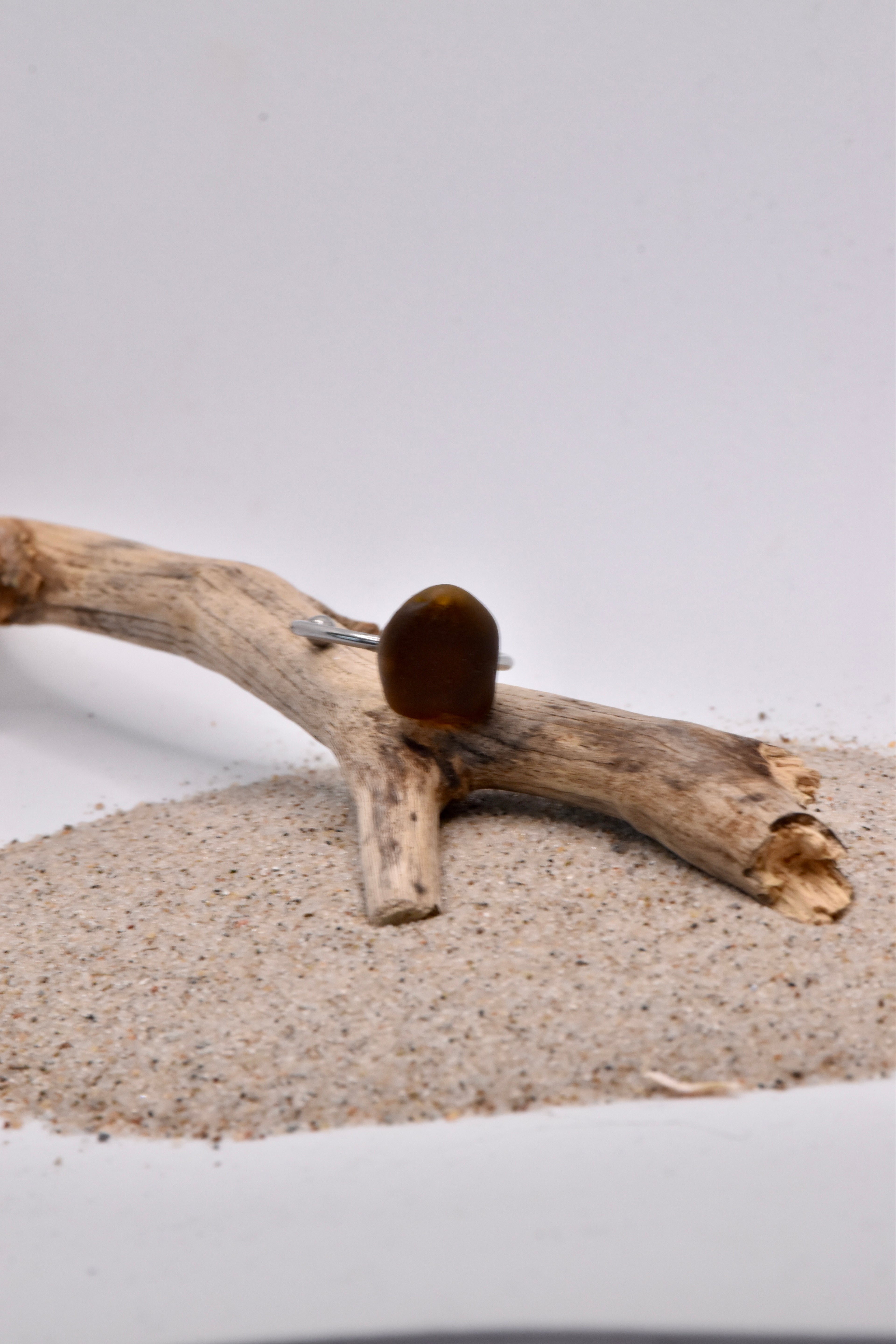 Seeglas Ring Edelstahl