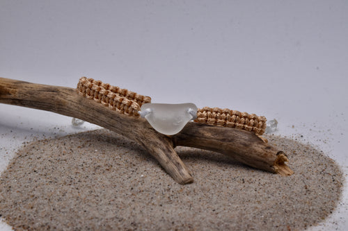 geknüpftes Armband - Seeglas