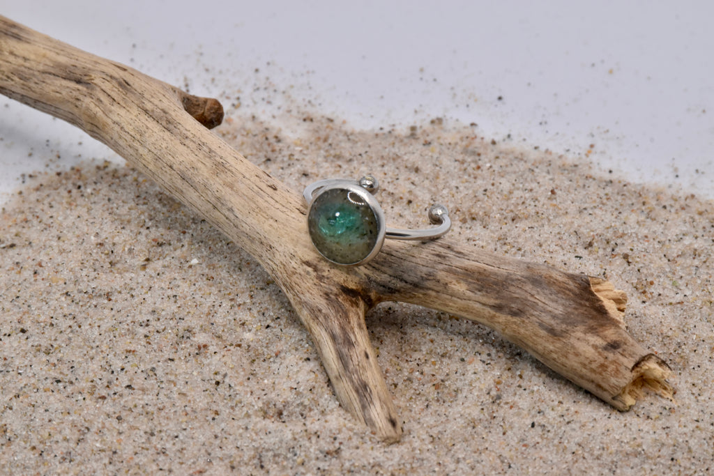 Seeglas Resin Ring Edelstahl