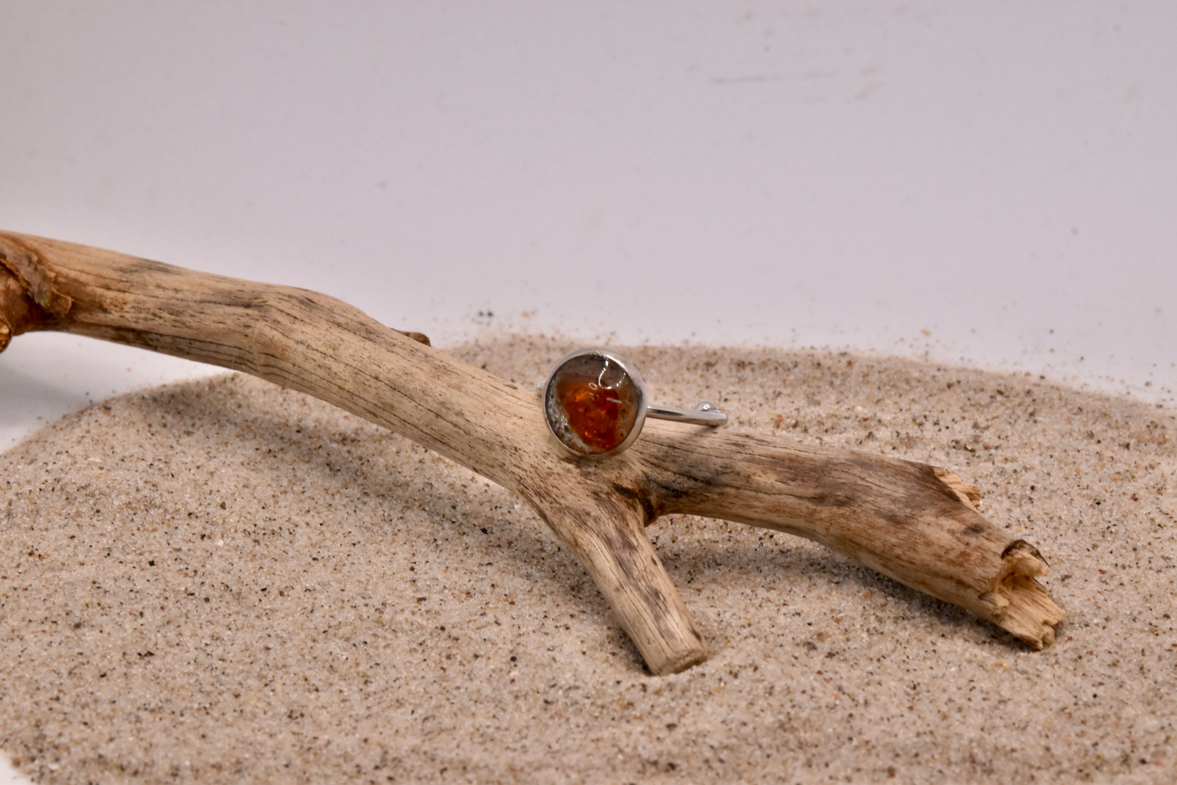 Bernstein Resin Ring Edelstahl